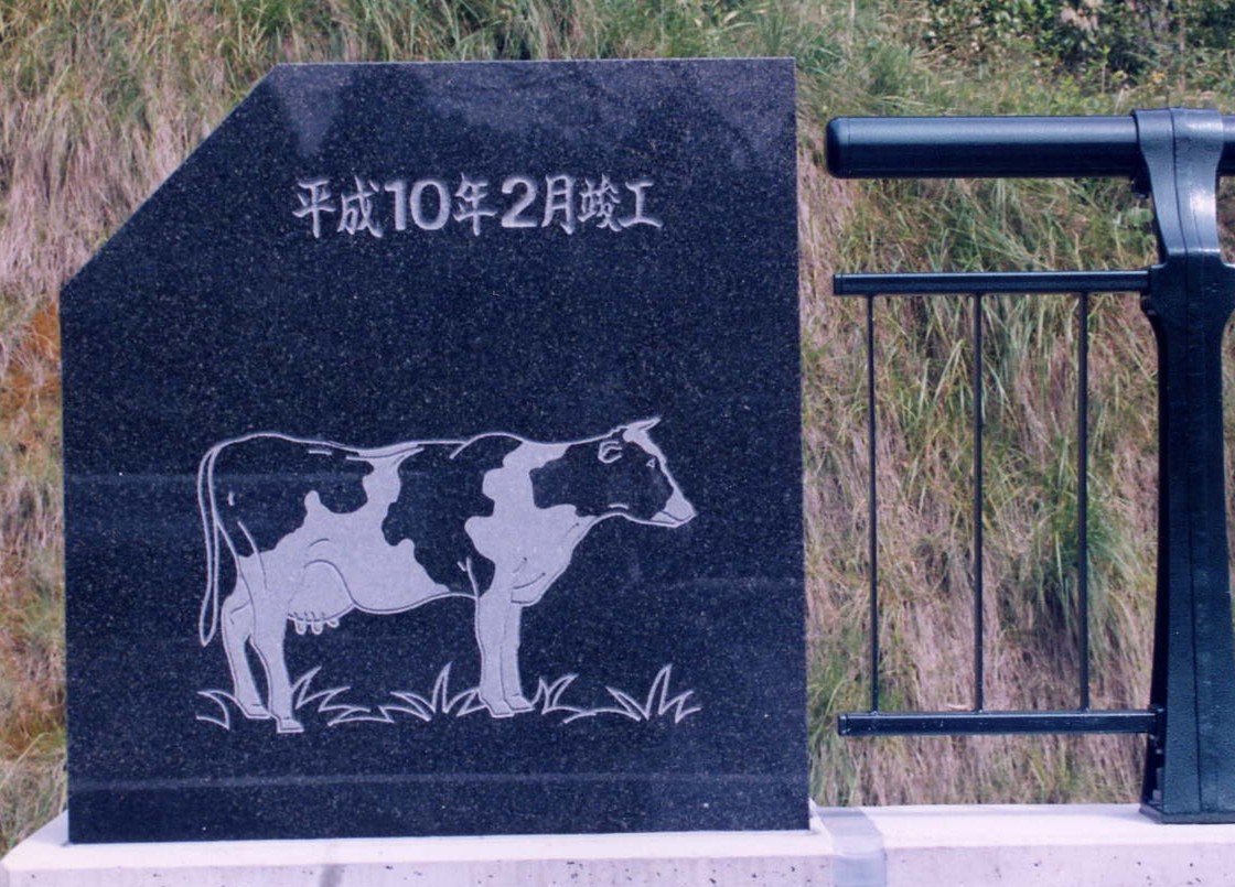 掘り込み+黒御影石製親柱（鹿児島県）